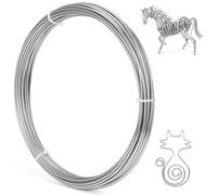 vsshe Aluminum Craft Wire 9 Gauge, 3mm Thick 32 Feet, Bendable Metal Wire Florist Wire for Sculpting, Soft and Strong, Bike Modelling Skeleton Crafting Floral Making, Jewelry Making, Weaving