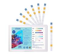 vsshe Aquarium Test Strips, 7 in 1 Fish Tank Test Kit, Freshwater Saltwater Aquarium Water Test Kit to Detect pH Nitrite Nitrate Chlorine Carbonate Hardness, Testable in 60 seconds (GH & KH) (200 Pcs)