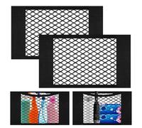 vsshe Car Boot Storage Net, 2 PCS Elastic Mesh Pocket 40x25cm, Car Cargo Net, Home Cargo Storage, Mesh Cars Boot Organiser with Double Layer Black Magic Adhesive for Van Motorhome Caravan Boat Cars