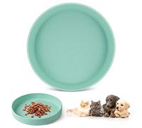 VSSHE Cat Bowls, Food Silicone Grade Cat Feeding Bowl, Dry Food & Wet Foods Cat Oval Drinking Bowl, Water Bowls for Cats and Dog, Green