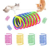 vsshe Cat Spring Toys, 108 Pack Colorful Spring Coils Toy for Indoor Cats Adult, BPA Free Plastic Interactive Toys, Cat Coil Toy to Kill Time and Keep Fit for Swatting Biting Hunting Kittens