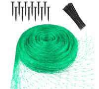vsshe Garden Netting for Plants Fruit Veg Patch Grass Seeds, 4mx5m Green Bird Netting Pond Plant Netting, Anti Bird Netting Kit with Plastic Ground Pegs and Cable Ties Plant Nettings Protection