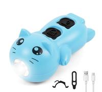 vsshe Kid Bike Light, LED Kids Scooter Light, USB Rechargeable Silicone Warning Lights with Horn, Waterproof, 3 Lights Modes for Kids Scooter, Bycycle, Strollers