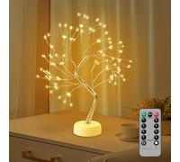 vsshe Led Light Tree, Silver Branch Christmas Tree, USB/Battery Two Ways Powered, with 180 Warm Light Bulbs and 8 Lighting Modes, Suitable for Home Party Wedding Easter Christmas Decoration