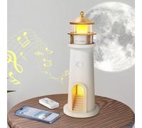 vsshe Lighthouse Decoration, Moon Lighthouse Lamp, Lighthouses Night Light with Remote Control and Bluetooth, Rechargeable Moonlight Projector Light Gift for Kids Christmas Birthday Bedroom Decor