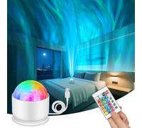 vsshe Northern Light Projector, 3 in 1 LED Starry Sky Projector, USB Powered Dimmable Polar Light Lamp with 16 Colors Lighting Effects, 4 Lighting Modes, for Bedroom Party Game Rooms