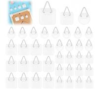 vsshe Picture Hanger Hooks, 36 PCS Mixed Set Foamboard Picture Hanging Hooks, Self Adhesive Plates Wall Hangers Without Nails Extra Strong Sticky for Photo Frame and Wall Decoration Max Weight 3 KG