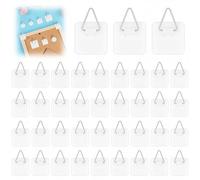 vsshe Picture Hanger Hooks, 36 Pcs Small Square Self Adhesive Plate Hangers for Walls, Invisible Stick Picture Frame Hooks Without Nails for Photo Frame and Art Wall Decoration Max Weight 3 KG