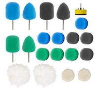 vsshe Polishing Sponge Set, 20pcs Mini Polishing Attachments, 25mm Mini Polish Pads, Cordless Screwdriver Detail Polish Set Polishs Sponge with Sponges for Small Surface Automotive Sanding Polishings