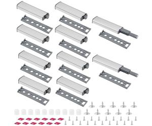 vsshe Push to Open Door Catches, 10 Pack Push Door Closer Catches Latches Release, Magnetic Pushs Release Drawer Pushs Latch, with Mount Screws and Self Adhesive Magnet, for Kitchen Closet Doors Close