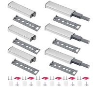 vsshe Push to Open Door Opener, Pack of 6 Cupboard Door Opener, Magnetic Push Release Drawer Push Latch with Mount Screws Self Adhesive Magnets, Cabinet Door Damper for Kitchen Closet Wardrobe Close