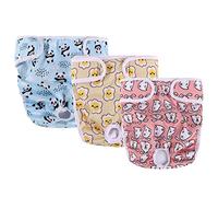 vsshe Reusable Dog Diapers, 3 Pack Super Absorbent Washable Female Dog Diapers, Comfortable Eco-Friendly Pet Diapers Sanitary Panties, Incontinence Dog Nappy Pants for Small/Medium/Large Dogs(S)