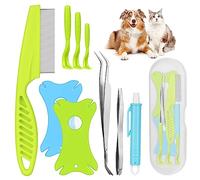 vsshe Tick Remover Tool Set, Portable Tick Pliers Human Tick Pliers, Painlessly Tick Remover Tools for Dogs, Humans and Cats, Safe Tick Tweezers Twister Kit with Storage Box (10 Pack)