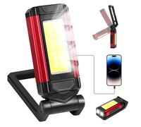 vsshe Work Light, Rechargeable Inspection Light with Magnetic and Foldable 360° Rotating Bracket and 270° Folding Hook for Maintenance Work Night Walking Camping Emergency