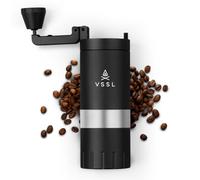 VSSL Java G45 Manual Coffee Grinder | Coffee for Camping | Bean Grinder | Travel Pour Over | Stainless Steel Conical Burr | ~ 45 Gram Capacity | Extendable Grind Handle | 50 Grind Settings | Black