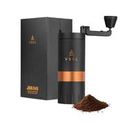 VSSL Java G45 Manual Coffee Grinder | Coffee for Camping | Bean Grinder | Travel Pour Over | Stainless Steel Conical Burr | ~ 45 Gram Capacity | Extendable Grind Handle | 50 Grind Settings | Carbon