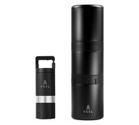 VSSL Nest Pour-Over Kit + Java G25 Grinder Gift Set | Coffee Grinder + Drip Over Coffee Maker with Two Double Wall Insulated Mugs in Black VSSL Black