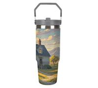 VstaDank 30oz House on The Prairie Insulated Tumblers Stainless Steel Water Bottles with Top Handle Large Capacity Car Cup Spill-Proof Travel Mug Thermal Cup Reusable Insulated Jug
