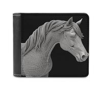 VstaDank 3D View Horse Wallet PU Leather Wallet Credit Card Holder Extra Capacity Bifold Wallets for Men Women Fashion Wallets