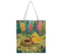 VstaDank A Bird Building A Nest Shopping Bags Canvas Tote Bag Beach Bag