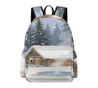 VstaDank A Cabin in The Forest Travel Laptop Backpack with Multiple Pocket,BookBag-Durable, Lightweigh,Casual Daypack-Adult