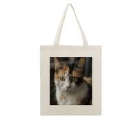 VstaDank A Cat Canvas Tote Bag with Handles Extremely Sturdy Reusable Shopping Bag Lightweight Foldable Cotton Cloth Grocery Bags Magic Aesthetic Tote Bag for Women Travel