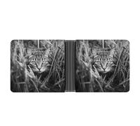 VstaDank A Cat on The Grass Bifold Wallet for Women Men Slim Soft PU Leather Wallet Slim Minimalist Front Pocket Credit Card Holder