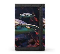 VstaDank A Colorful Tropical Sea Turtle Wallet for Men Extra Capacity Trifold Wallet Front Pocket Wallets with Magic Sticker Zipper Coin Pocket