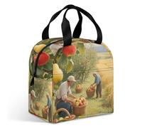 VstaDank A Fruitful Orchard Lunch Bag Insulation Up,Cooler Bag with Storage Pocket,Lunch Box for Reusable Easy to Fold