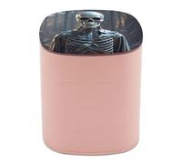VstaDank A Funny Skull Jewelry Box with Mirror 4-Layer Rotating Jewelry Tray Case Portable Jewelry Case Trinket Boxes Trinket Cases Travel Jewelry Organizer Earrings Storage Box