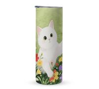 VstaDank A Kitten Car Cup 20 Oz, Travel Coffee Tumbler - Leakproof Insulated,Reusable Water Bottle with Lid And Straw