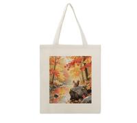 VstaDank A Maple Forest in Autumn Canvas Tote Bag Shopping Bags Handbag