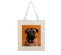 VstaDank A Pug Canvas Tote Bag with Handles Extremely Sturdy Reusable Shopping Bag Lightweight Foldable Cotton Cloth Grocery Bags Magic Aesthetic Tote Bag for Women Travel
