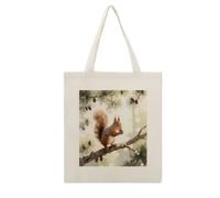 VstaDank A Squirrel Canvas Tote Bag Shopping Bags Handbag