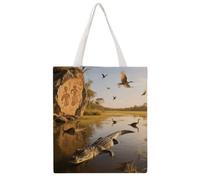 VstaDank Aboriginal Rock Paintings Shopping Bags Canvas Tote Bag Beach Bag