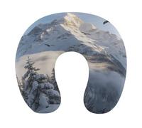 VstaDank Above The Snowy Forest Neck Pillow Soft Comfortable Travel U Shaped Pillows Portable Pillows for Shoulder Memory Foam Head Support Pillow for Airplane Car Home Office