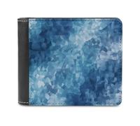 VstaDank Abstract Color Blue Wallet PU Leather Wallet Credit Card Holder Extra Capacity Bifold Wallets for Men Women Fashion Wallets