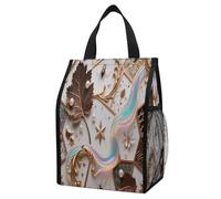 VstaDank Acanthus Pearl Pattern Insulated Lunch Bag for Adults,Cooler Bag-Portable Foldable,Lunch Tote for Delivery And Personal Use