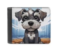 VstaDank Adorable Schnauzer Wallet PU Leather Wallet Credit Card Holder Extra Capacity Bifold Wallets for Men Women Fashion Wallets