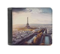 VstaDank Aerial View of Paris Cityscape Wallet PU Leather Wallet Credit Card Holder Extra Capacity Bifold Wallets for Men Women Fashion Wallets