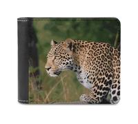 VstaDank African Leopard Wallet PU Leather Wallet Credit Card Holder Extra Capacity Bifold Wallets for Men Women Fashion Wallets