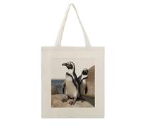 VstaDank African Penguin Canvas Tote Bag with Handles Extremely Sturdy Reusable Shopping Bag Lightweight Foldable Cotton Cloth Grocery Bags Magic Aesthetic Tote Bag for Women Travel