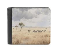 VstaDank African Savannah Bifold Wallet for Men & Women,Small Wallets Secure And Durable,Front Pocket Wallet for Gift
