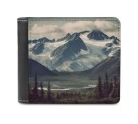 VstaDank Alaska Mountains Wallet PU Leather Wallet Credit Card Holder Extra Capacity Bifold Wallets for Men Women Fashion Wallets