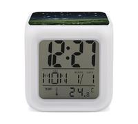 VstaDank Alpine Meadow Stars Alarm Clock Sleep Trainer 7 Color Changing Night Light Modern Touch Bedside Lamp Fashion Digital Clock with Temperature Display Wake Clocks for Loud Alarm