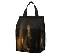 VstaDank An Old Man by Candlelight Insulated Lunch Bag for Adults,Cooler Bag-Portable Foldable,Lunch Tote for Delivery And Personal Use