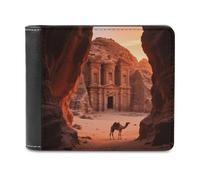 VstaDank Ancient City Desert Afterglow Bifold Wallet for Men & Women,Small Wallets Secure And Durable,Front Pocket Wallet for Gift
