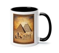 VstaDank Ancient Egypt Coffee Mugs Personalized Coffee Cups White Ceramic Mug with Handles Funny Tazas Para Sublimacion Novelty Water Cup Tea Mug for Office And Home 11oz