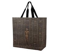 VstaDank Ancient Egyptian Hieroglyph Grocery Bag Reusable Shopping Bag Washable Collapsible Tote Large Capacity Shopping Tote Fashion Market Shopper Bags for Supermarket Camping Traveling