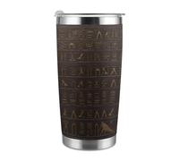 VstaDank Ancient Egyptian Hieroglyph Tumbler 20 Oz Stainless Steel Tumbler with Lid And Straw Double Wall Vacuum Insulated Mug Metal Coffee Cup Leak-Proof Travel Coffee Mug Fits Car Cup Holder